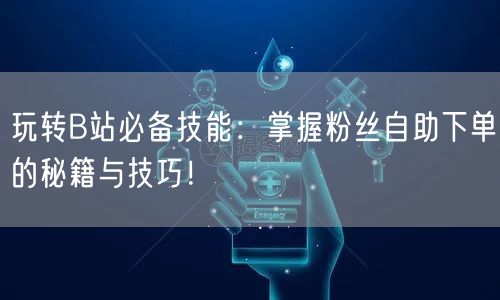 玩转B站必备技能：掌握粉丝自助下单的秘籍与技巧！