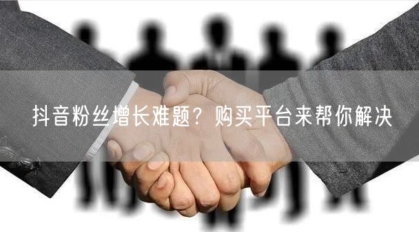 抖音粉丝增长难题？购买平台来帮你解决