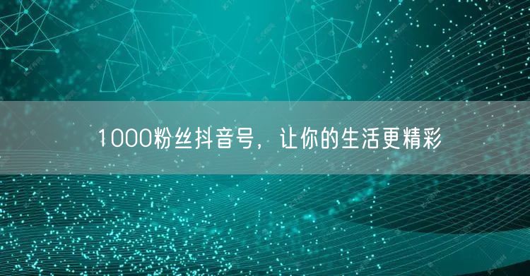 1000粉丝抖音号，让你的生活更精彩