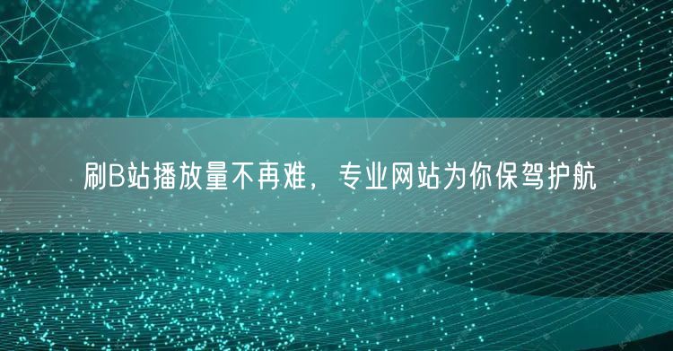 刷B站播放量不再难，专业网站为你保驾护航